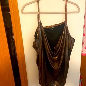 Chocolate, shimmer, flowing, halter top